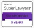 Gus Dimopoulos Super Lawyers Rated 5 Years